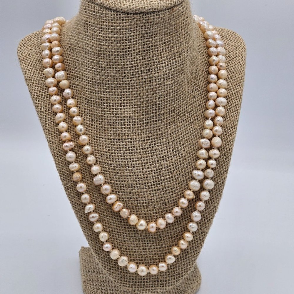 Beautiful Pink Girly Genuine Hand Knotted Pearl's Vintage Retail 300.00 Coquette